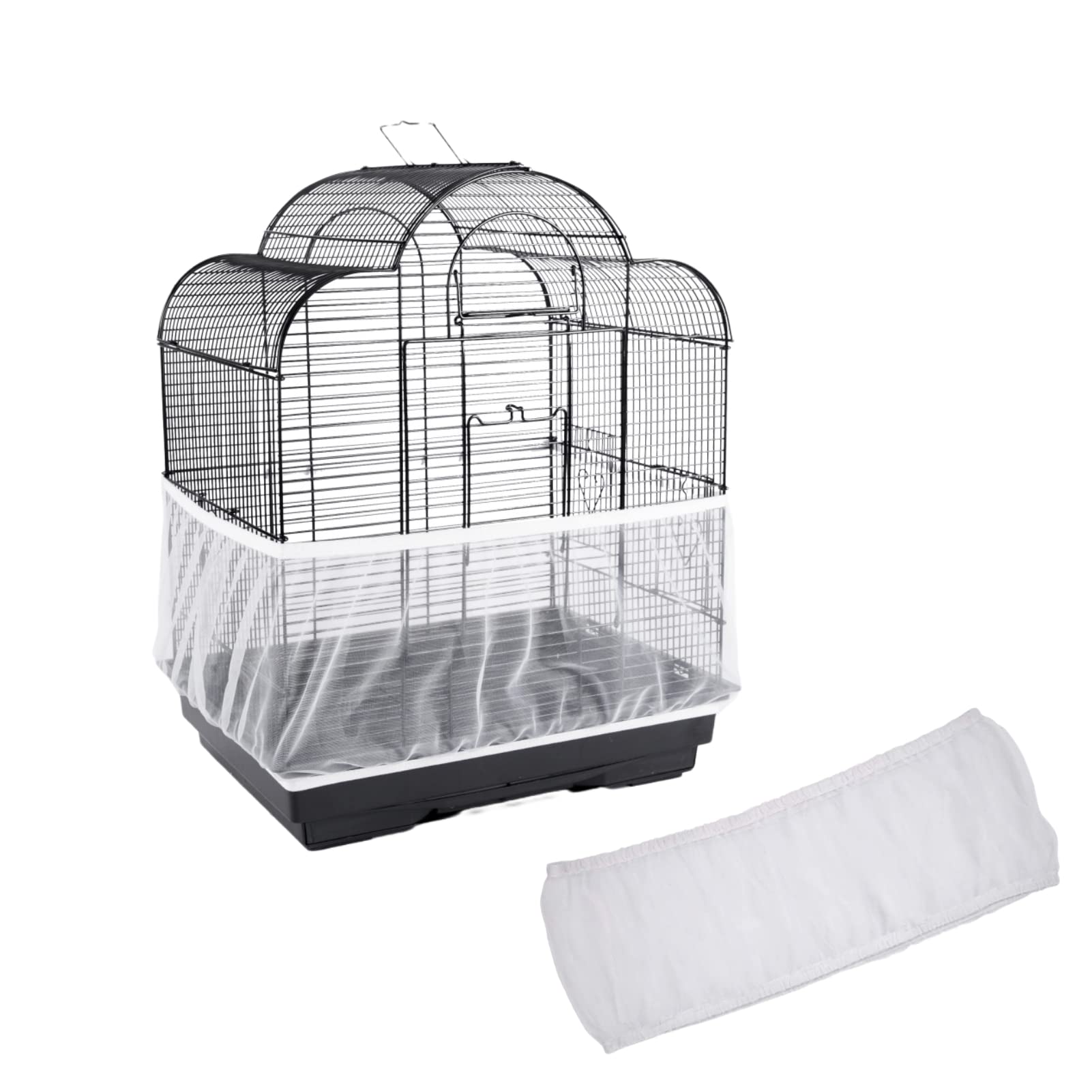 Sheens Bird Cage Cover White Seed Catcher keeps floors tidy and birds comfortable.