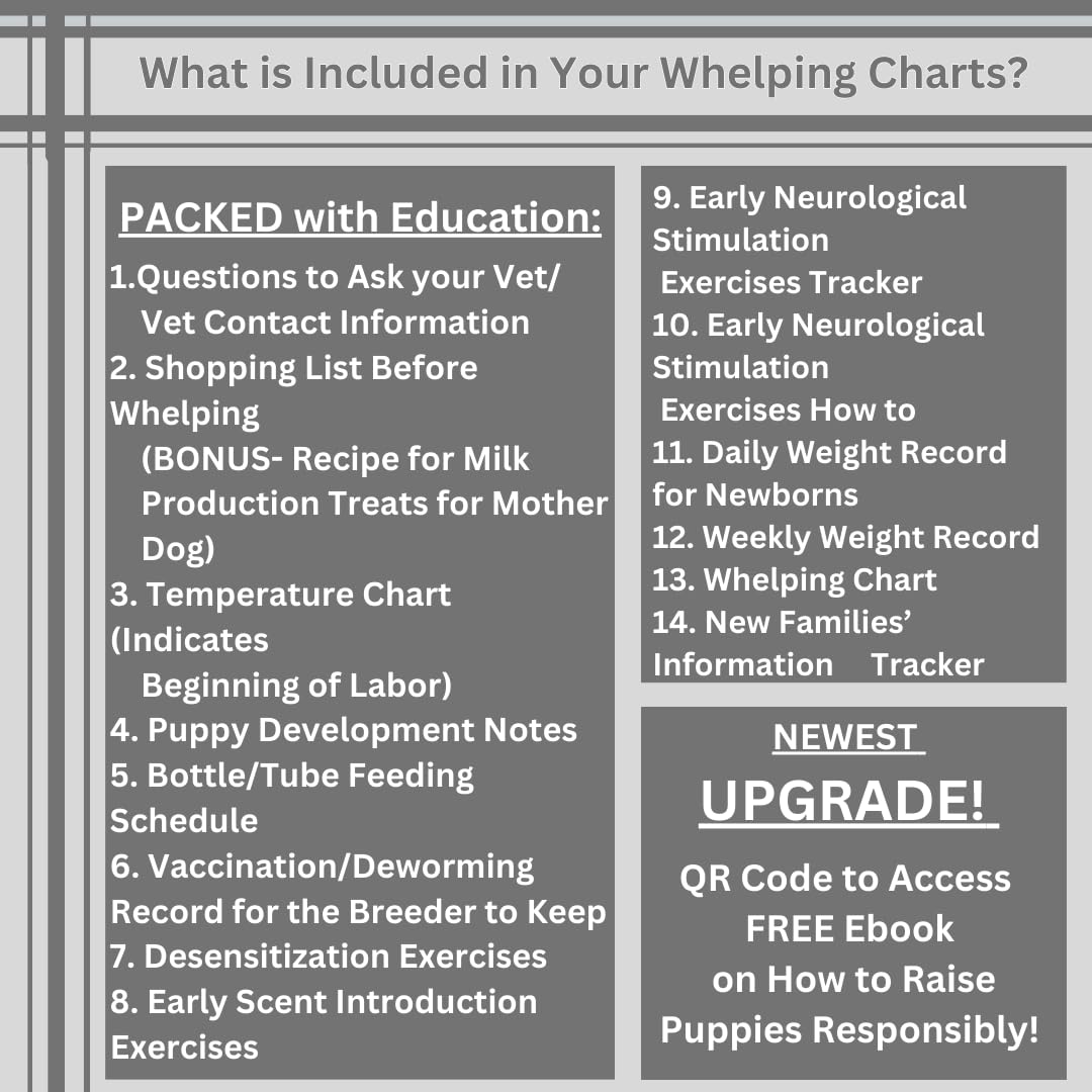 SHEFFIELD SS SHOP durable cardstock package for long-term whelping charts.