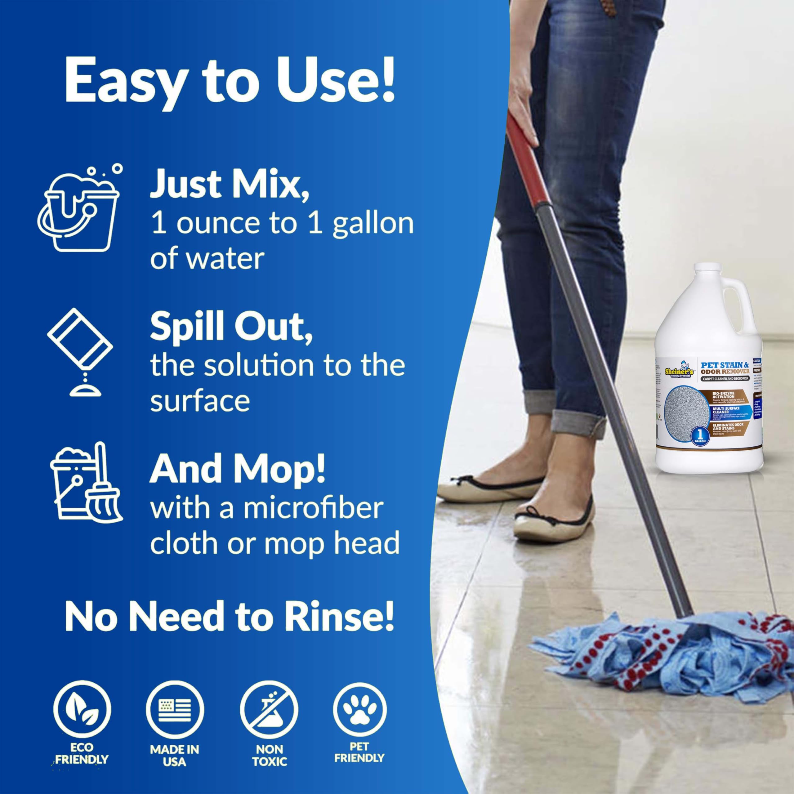 Sheiner's Pet Urine Enzyme Cleaner biodegradable formula for safe home cleaning