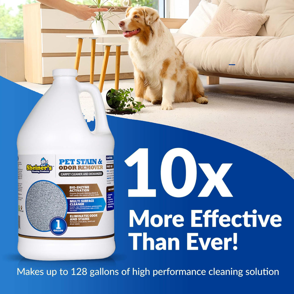 Sheiner's Pet Urine Enzyme Cleaner carpet area rug refreshes spaces