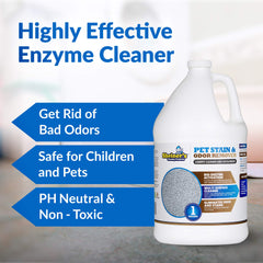 Sheiner's Pet Urine Enzyme Cleaner spray bottle enables quick carpet spot treatment