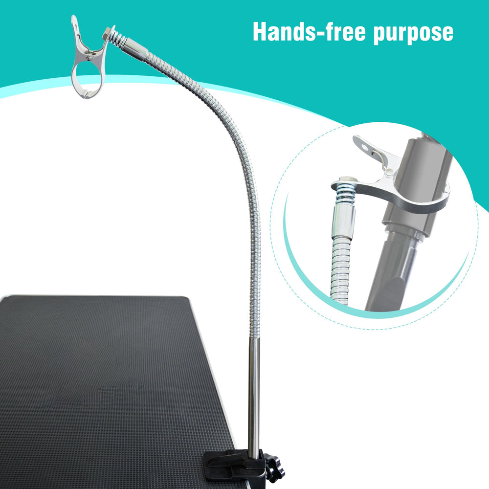 SHELANDY gooseneck drying arm 34in positioned for flexible angles during pet drying.