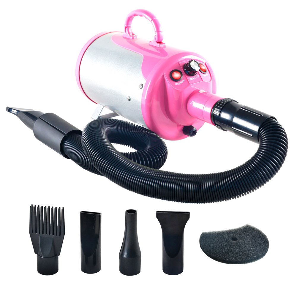SHELANDY Groomer Partner pet hair dryer front view in pink for fast grooming