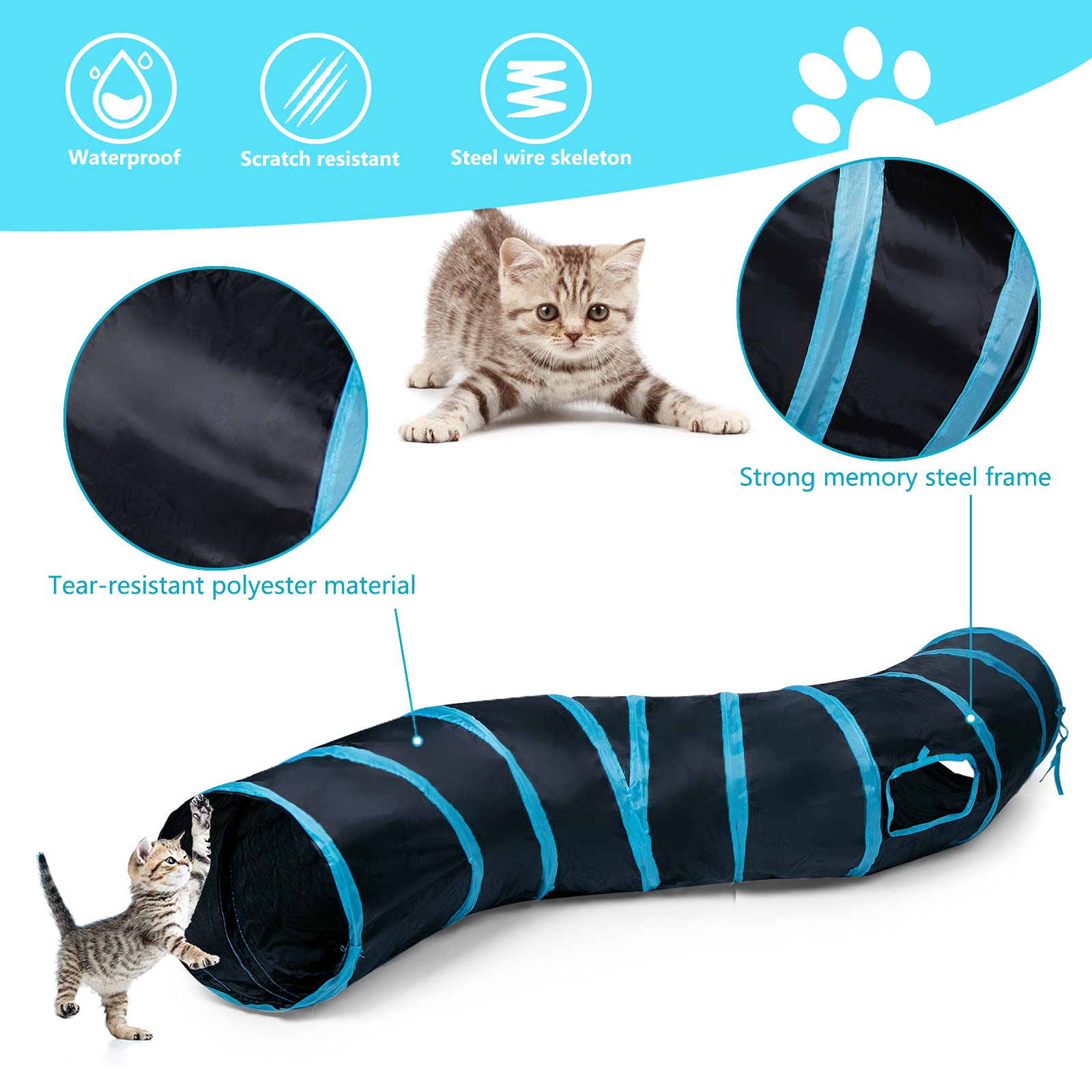 Sheldamy cat tunnel 2-way entry demonstrating easy access from multiple directions.