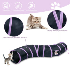 Play ball at the exit of the Sheldamy Cat Tunnel for interactive chase.