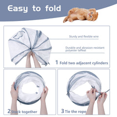 Sheldamy Cat Tunnel folded compact shows easy storage after playtime.