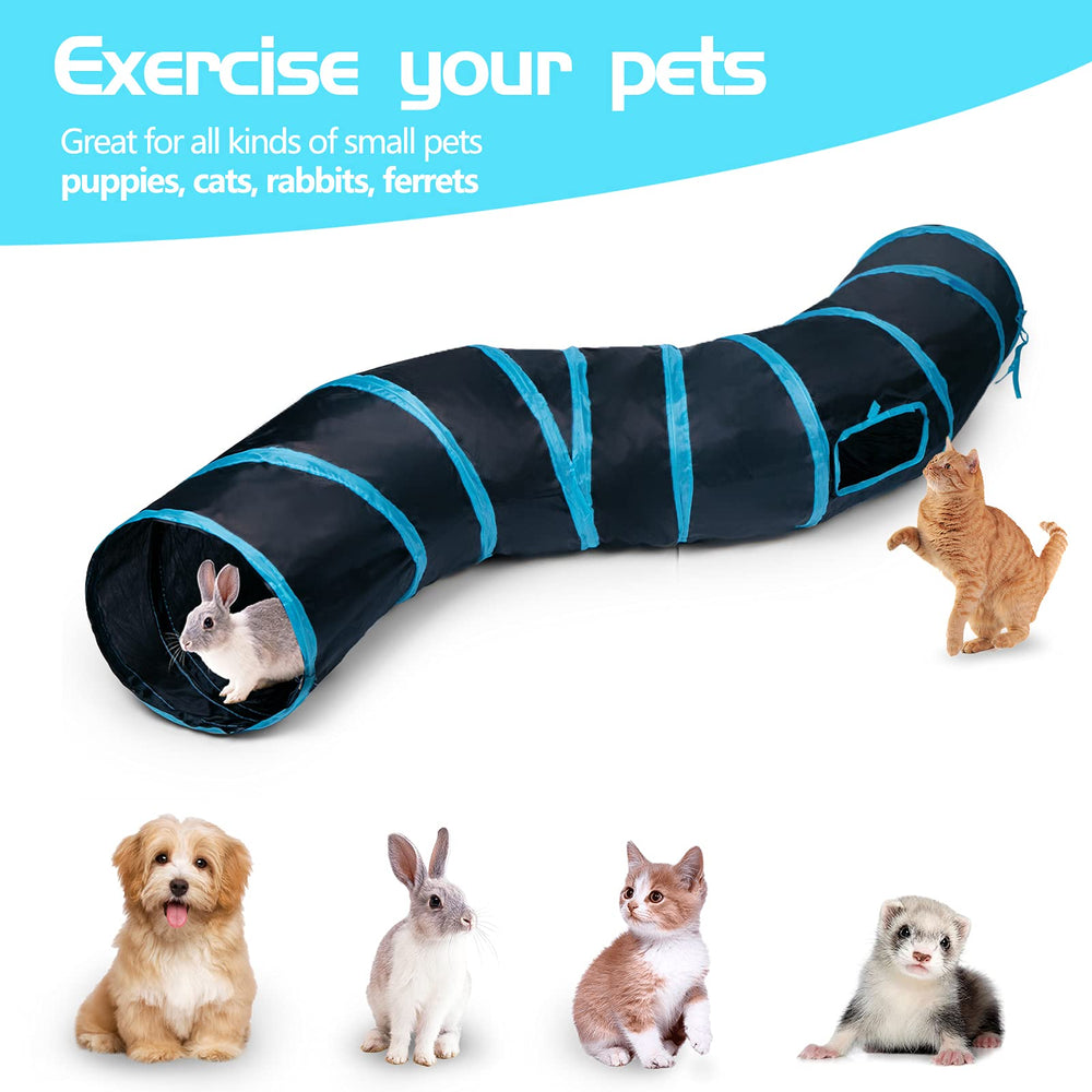 Sheldamy cat tunnel folded storage showing compact portability.