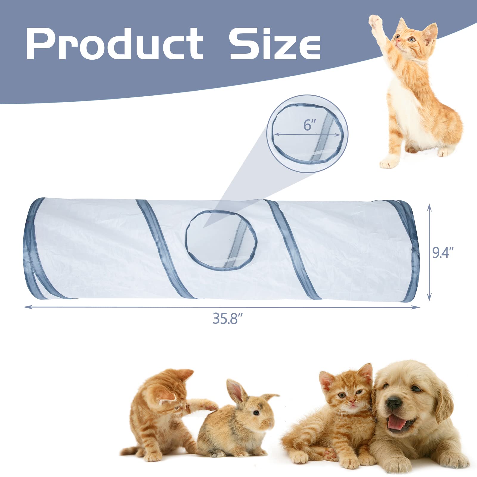 Sheldamy Cat Tunnel folded for storage shows compact design for portability.