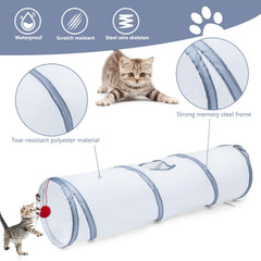 Sheldamy Cat Tunnel with play ball enhances interactive play and exercise.