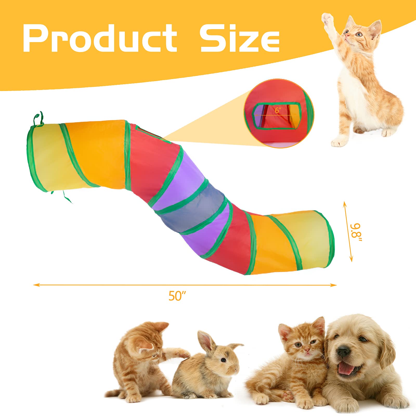 Sheldamy cat tunnel S2-Way with multi-channel entry for kittens and small pets