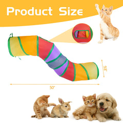 Sheldamy cat tunnel S2-Way with multi-channel entry for kittens and small pets