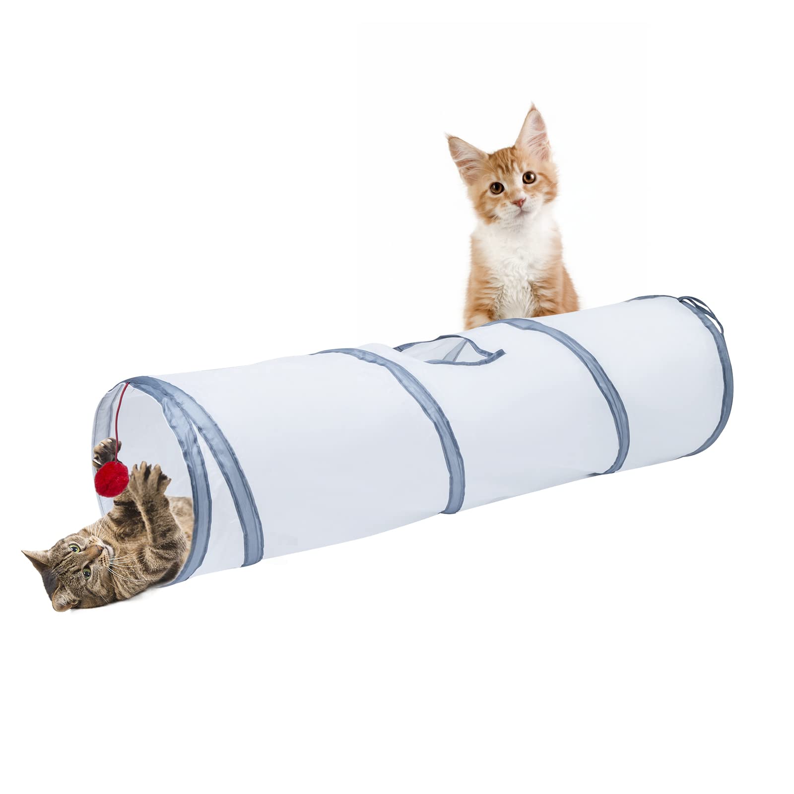 Sheldamy Cat Tunnel two-way open encourages exploration and indoor play.
