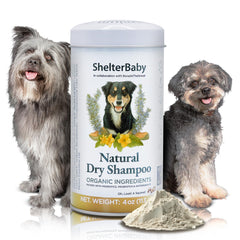 ShelterBaby dry shampoo for dogs coats dusting provides a quick, refreshing cleanse.