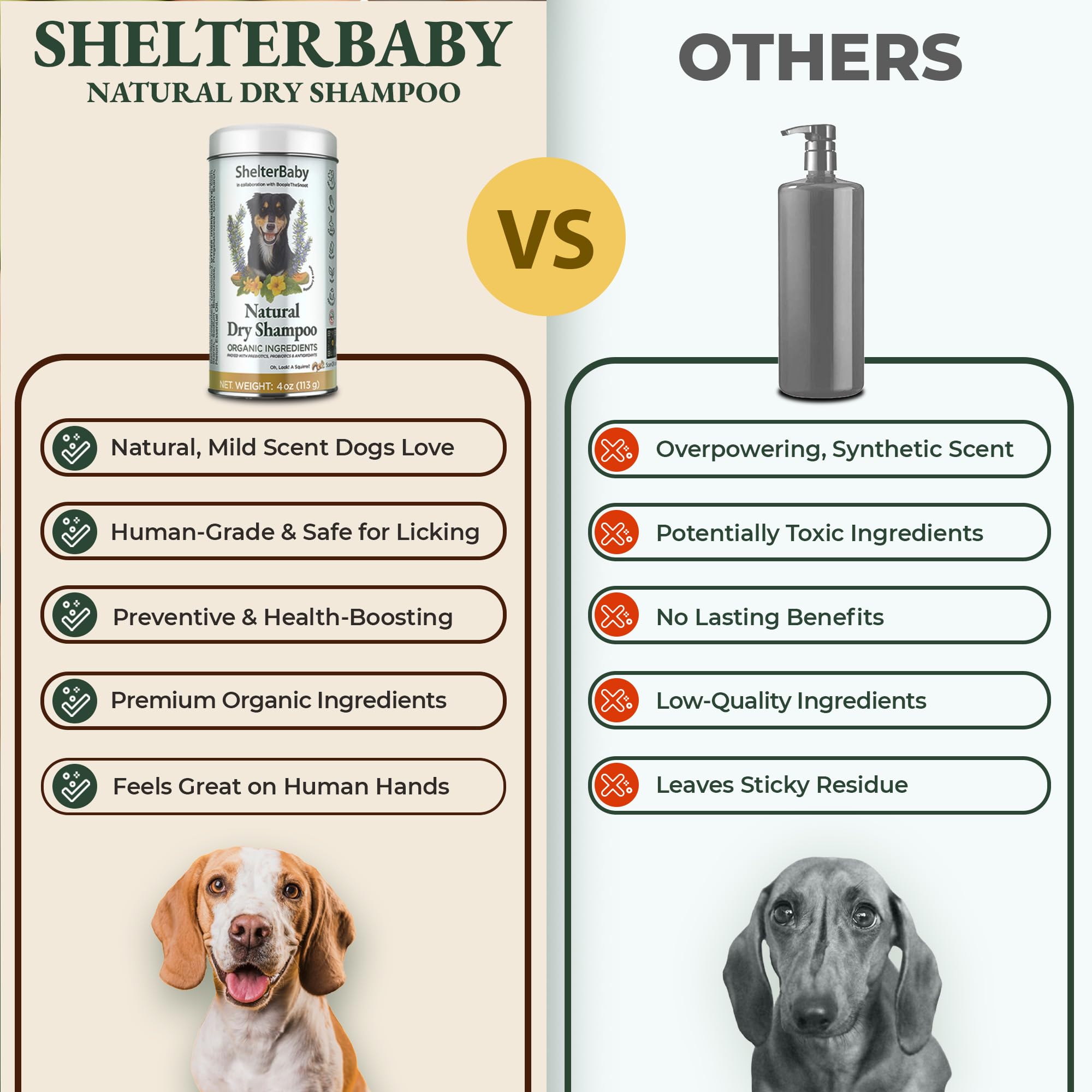 ShelterBaby puppies-safe formula designed for sensitive skin on small dogs.