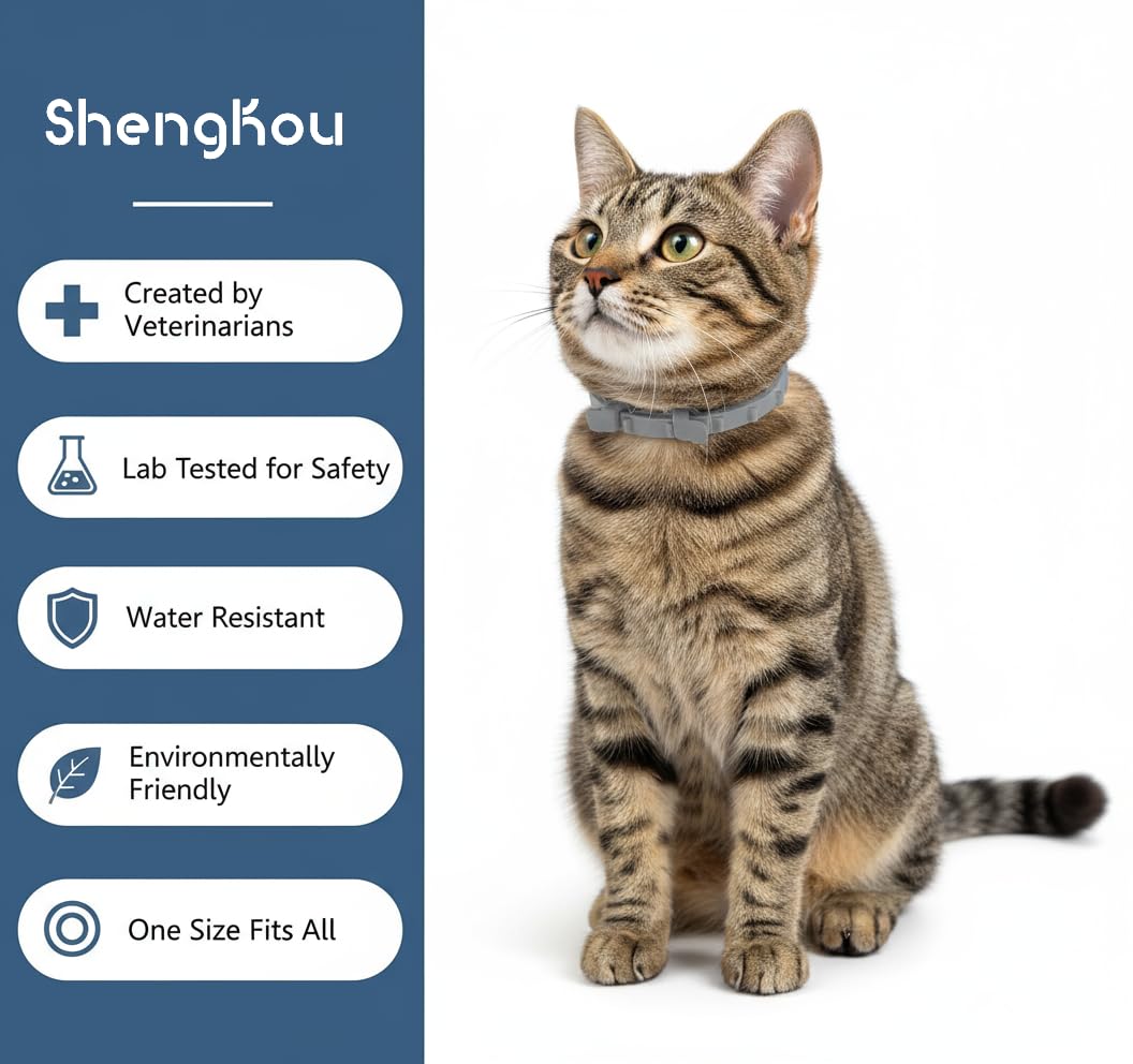 ShengKou collar label highlights essential oils and pest repellent benefits.