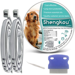 ShengKou flea collar on a large dog for pest protection outdoors