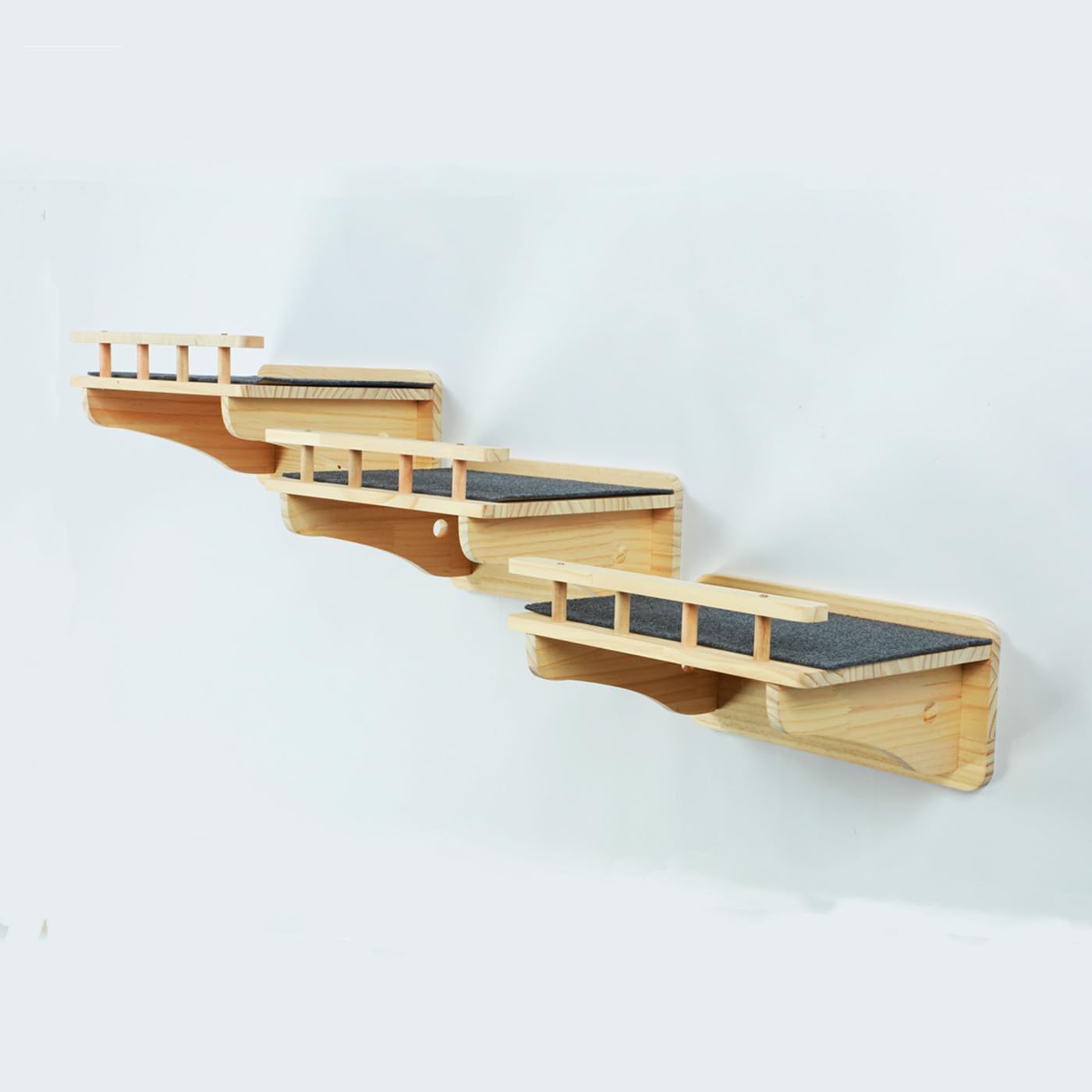 SHENGOCASE 3-pack plan connected balcony shows expansive walkway for active cats