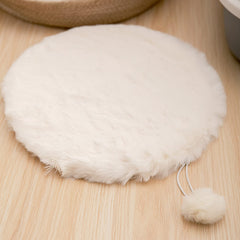 SHENGOCASE faux rabbit fur cushion – silky softness for cozy naps.