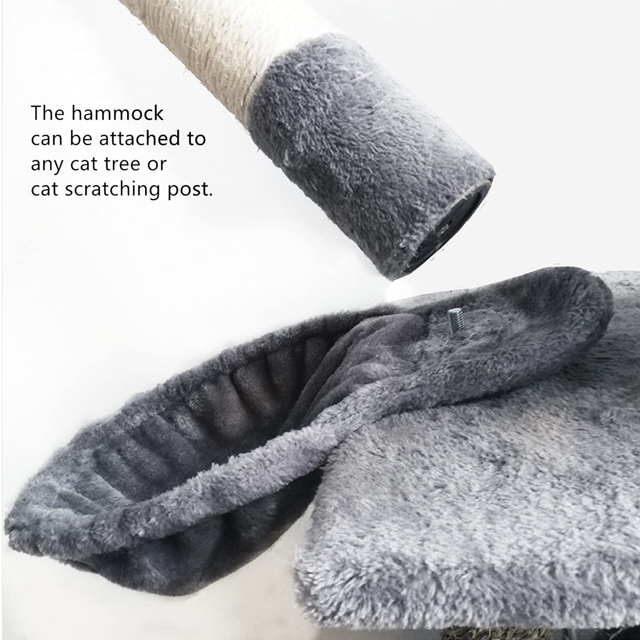 SHENGOCASE hammock attachment built-in hardware for simple cat tree integration.