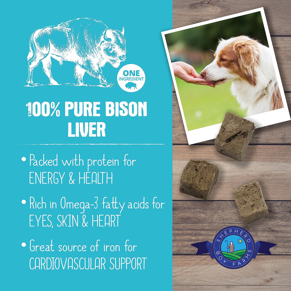 Close-up of Shepherd Boy Farms bison liver treats, ideal for training rewards.