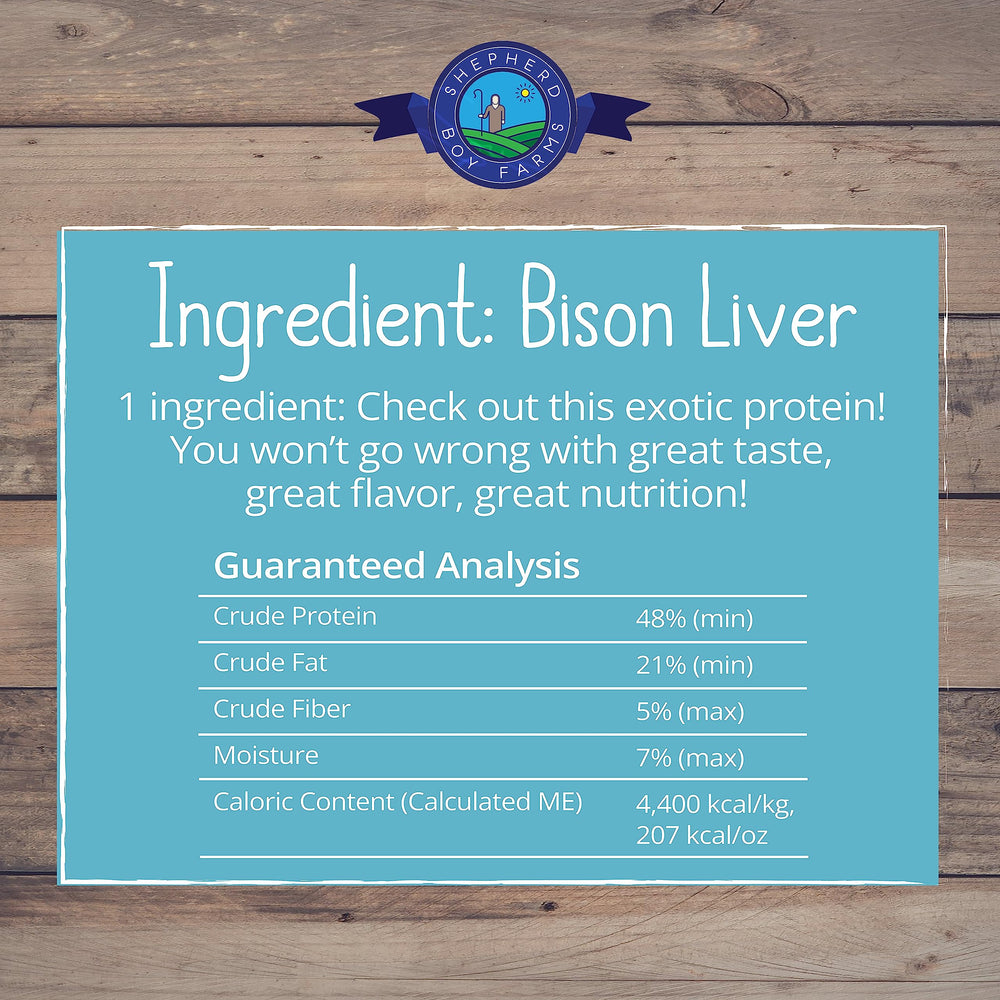 Dog enjoys a Shepherd Boy Farms freeze-dried bison liver treat during training.