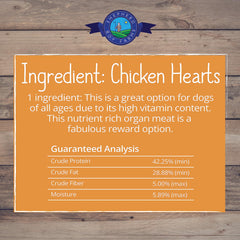 Shepherd Boy Farms freeze-dried chicken heart bag, farm-to-table freshness for pets.