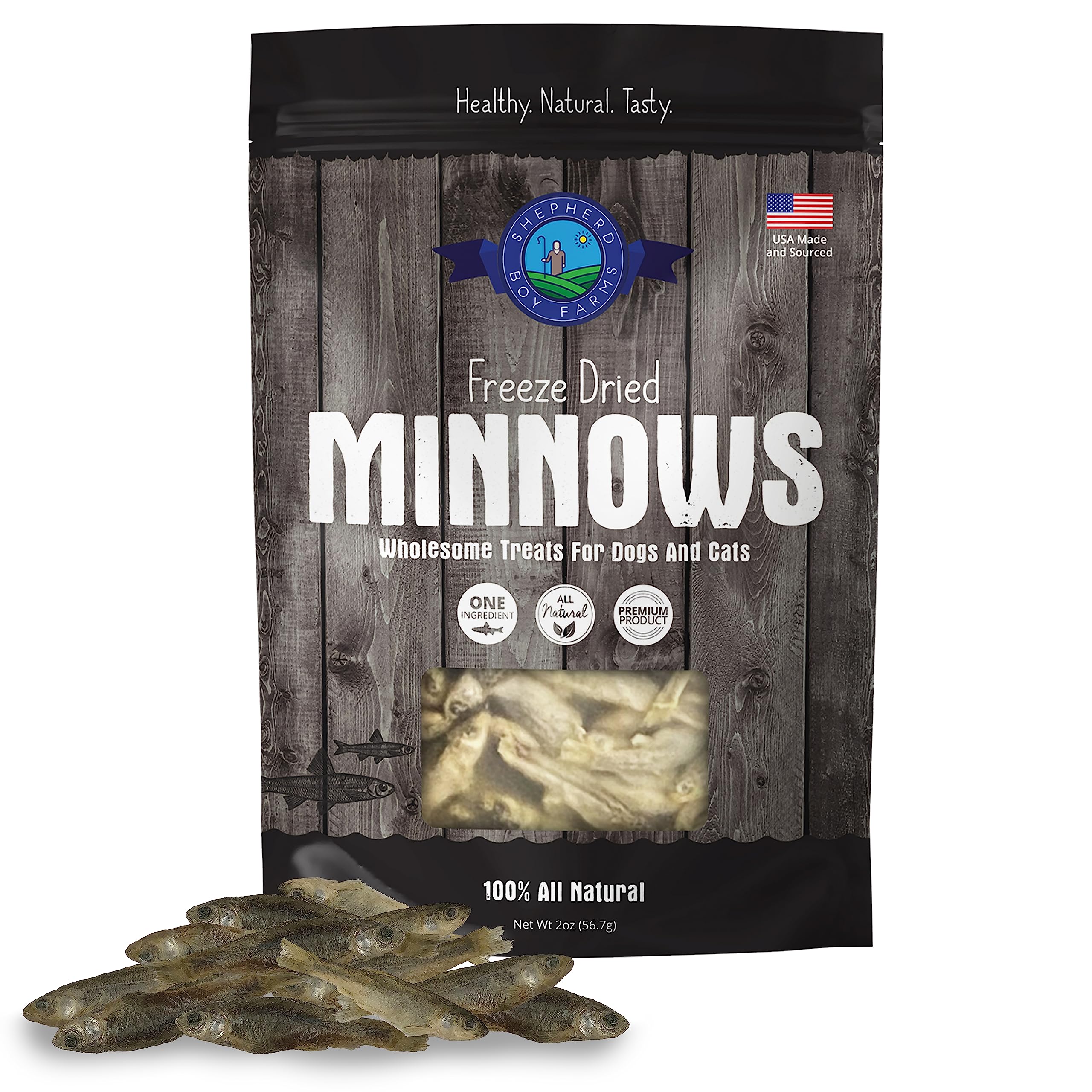Shepherd Boy Farms minnow-treat-pack-2oz: high-protein, single-ingredient snack for pets