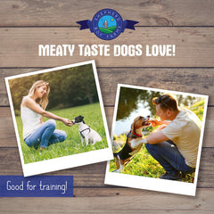 Shepherd Boy Farms tasty beef heart snack served in a bowl for dogs and cats.