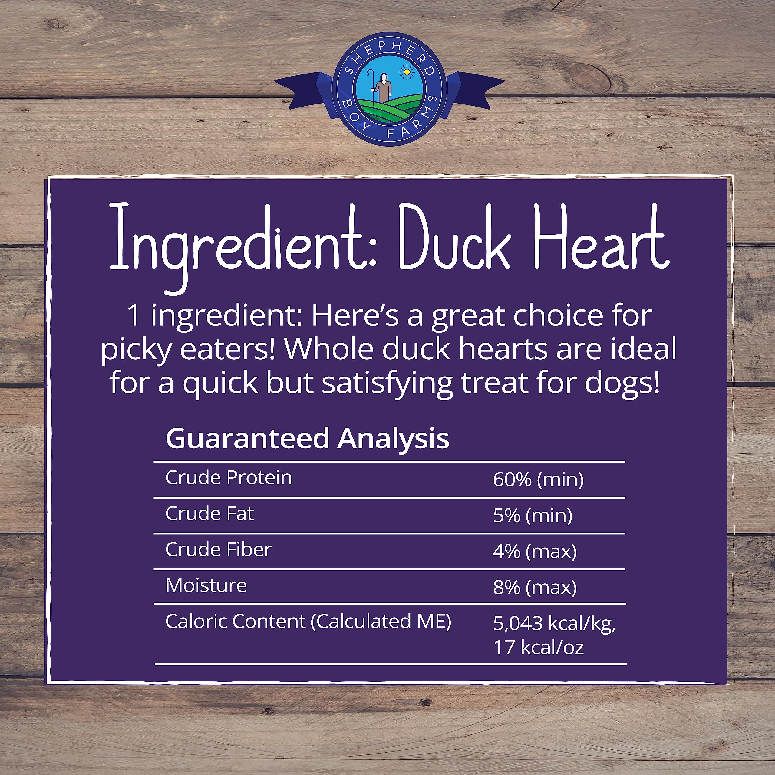 Training-ready bite: Shepherd Boy Farms duck heart for positive reinforcement.