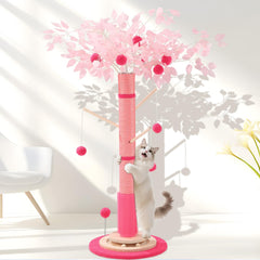 Sheripet 45-inch tall pink cat scratching post provides vertical stretch space for indoor cats.