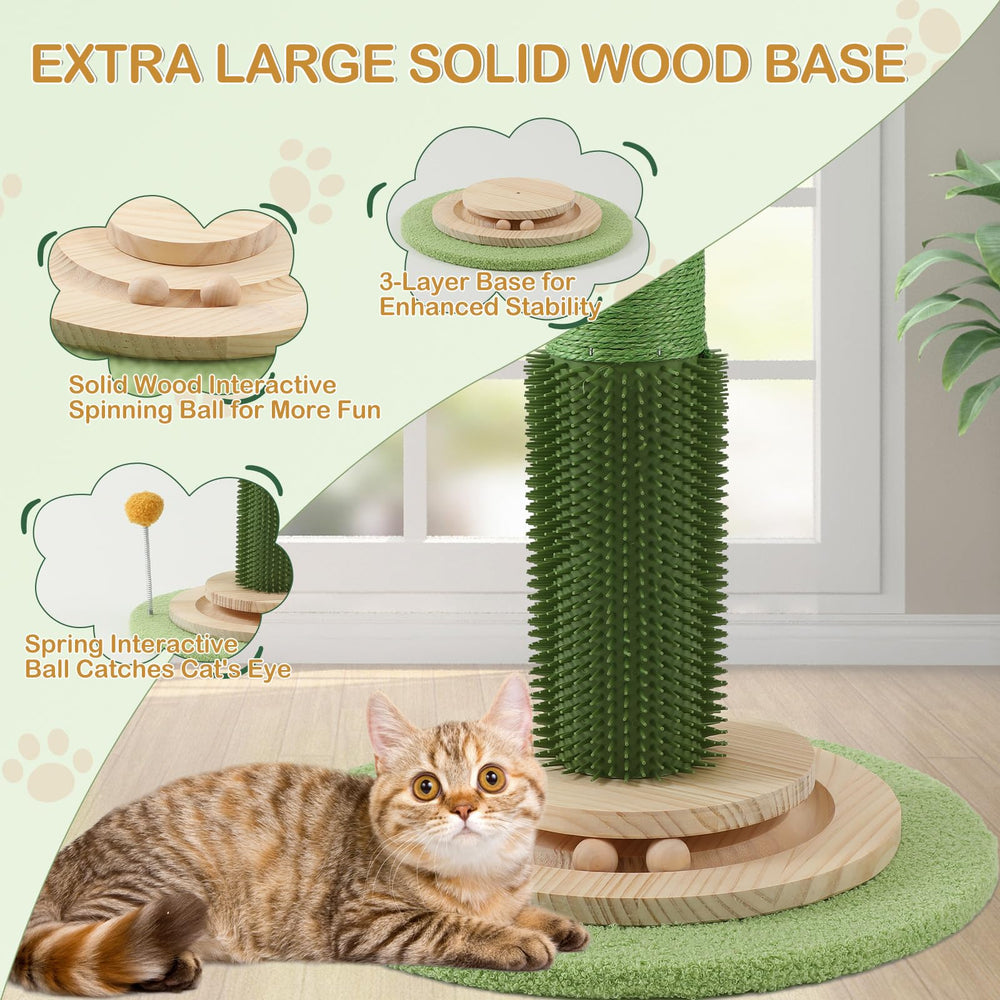 Sheripet sturdy wood base provides stability during vigorous scratching sessions.