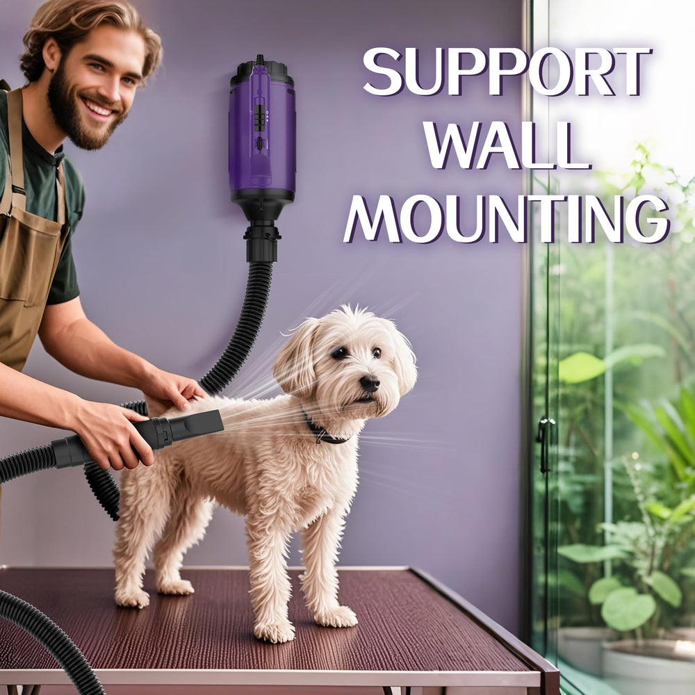 Shernbao dog dryer high velocity hose-attachment enables flexible drying around legs and tails