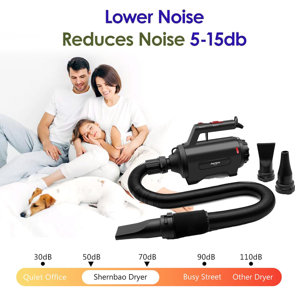 Shernbao dog dryer hose and wall mount showcasing space-saving setup