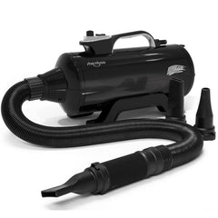Shernbao dog dryer jet-black front view illustrates powerful airflow for faster grooming