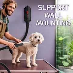 Shernbao dog dryer side view highlights ergonomic handle for comfortable use