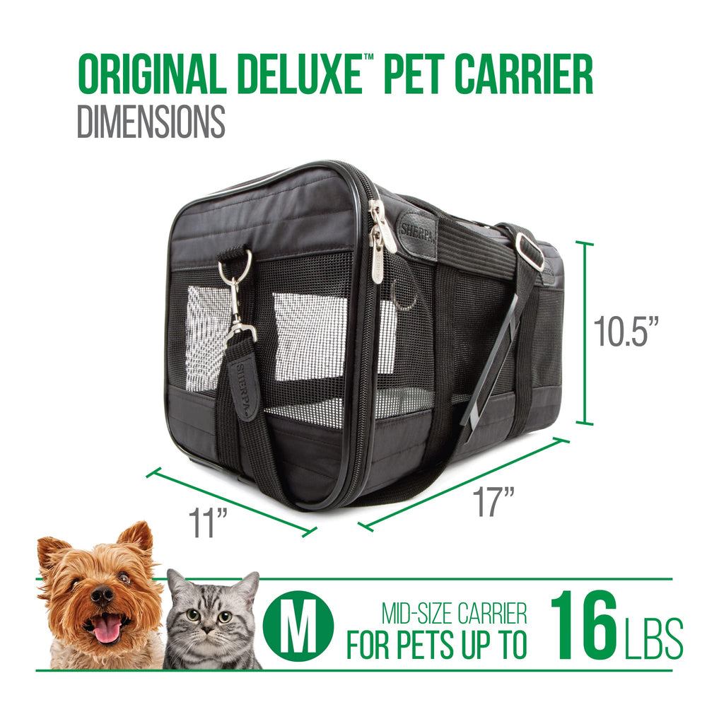 Sherpa Original Deluxe Medium top-entry design eases loading during trips
