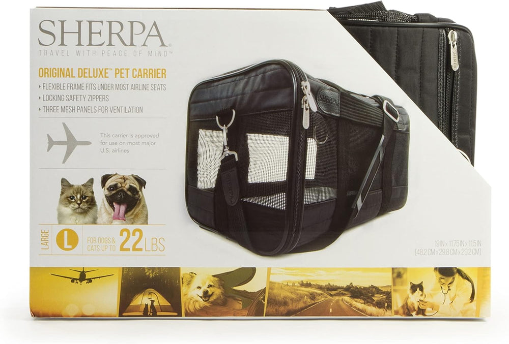 Sherpa Original Deluxe Large Carrier easy-clean removable base liner