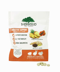 Sherwood Pet Health digestive papaya tablets front view for convenient digestive support.