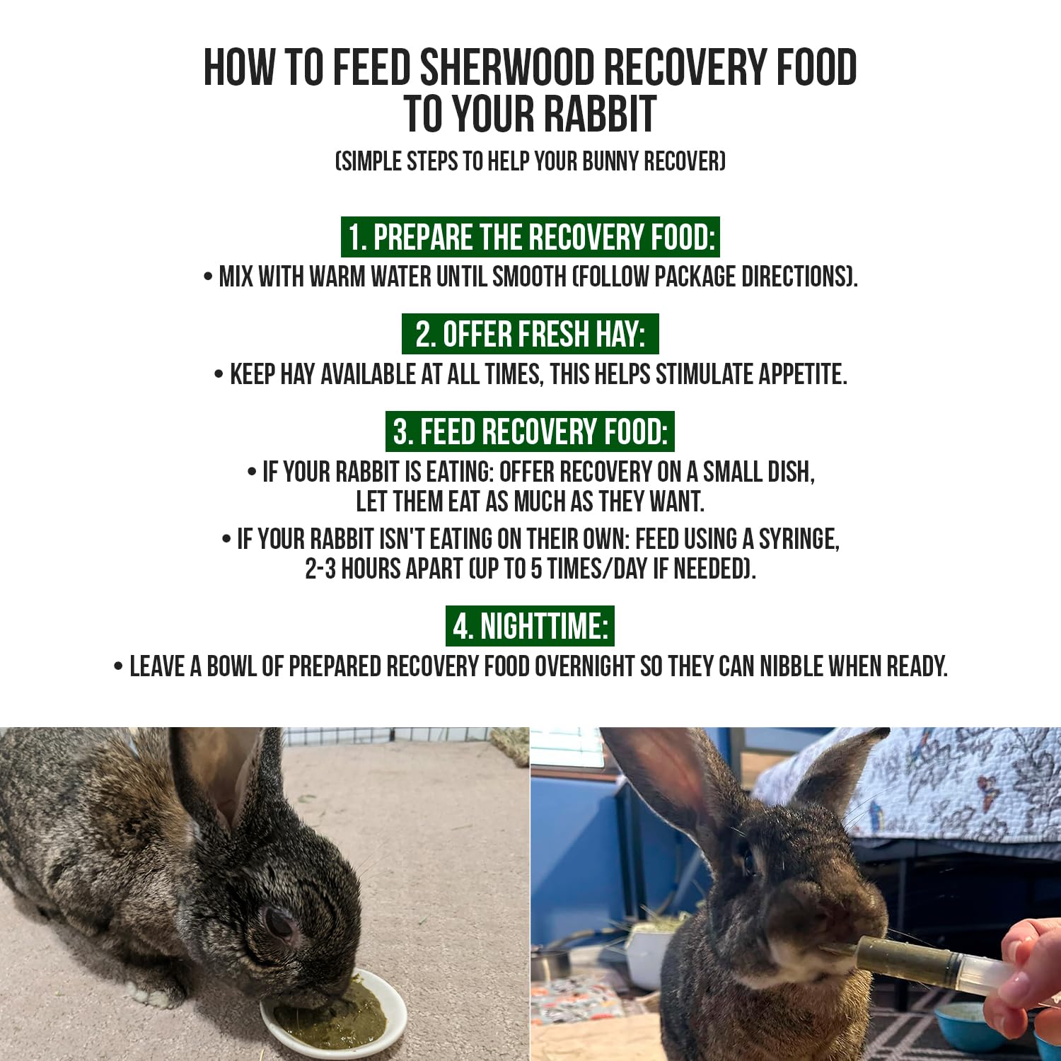 Sherwood Pet Health rabbit nutrition Timothy hay-based formula supports fiber-forward feeding.