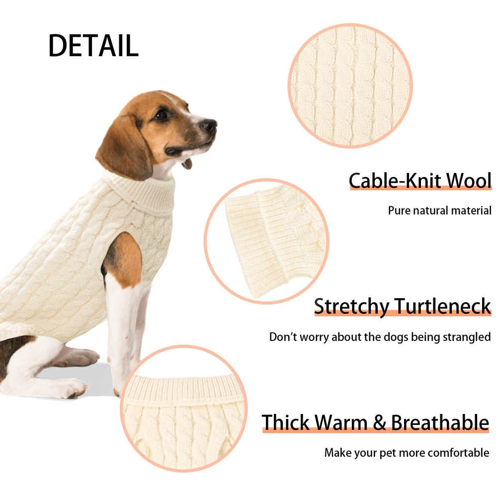 SHIAOMIN warm dog turtleneck sweater close-up knit reveals soft stretchy fabric for comfort