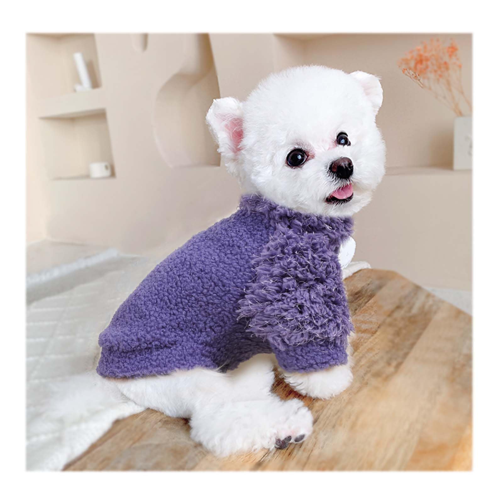Shifenmei dog sweater small turtleneck for easy on/off and cozy coverage.