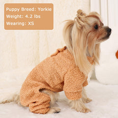 Shifenmei puppy jumpsuit soft velvet for daily wear