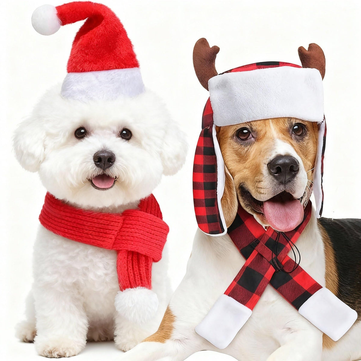 Shihanee Santa cap dog hat for festive photos and parties