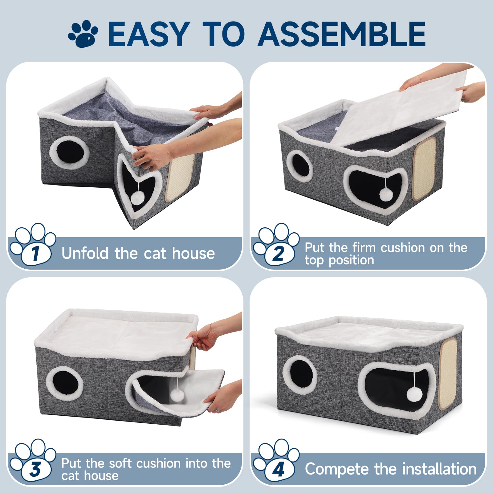 Shikha cat bed anti-slip base ensures stable indoor use.