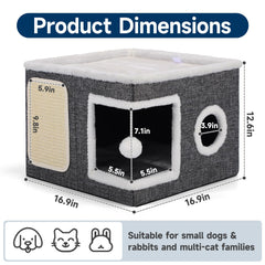 Shikha cat bed cozy condo grey offers a plush retreat for relaxed cats.