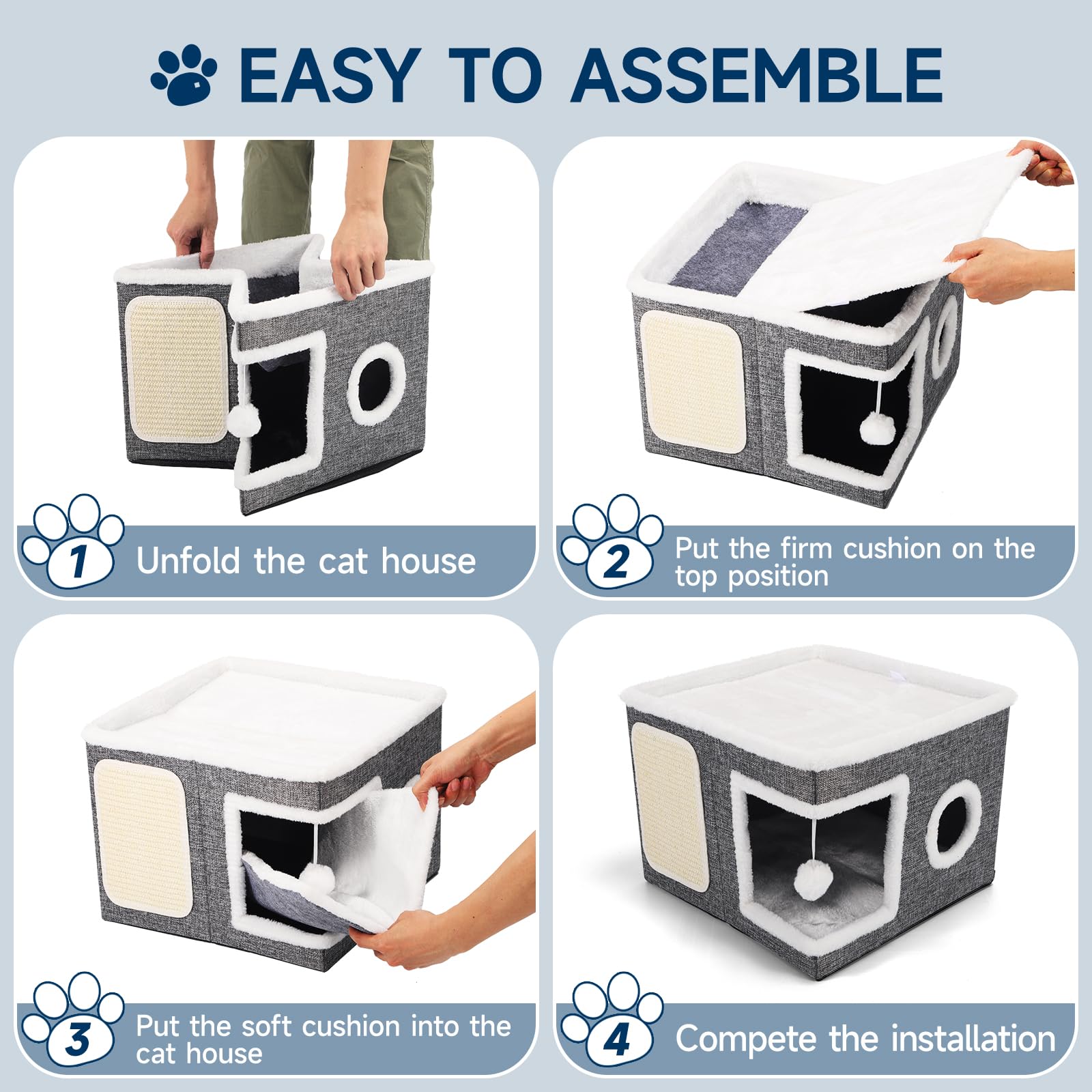 Shikha cat bed easy assembly grey enables quick setup.