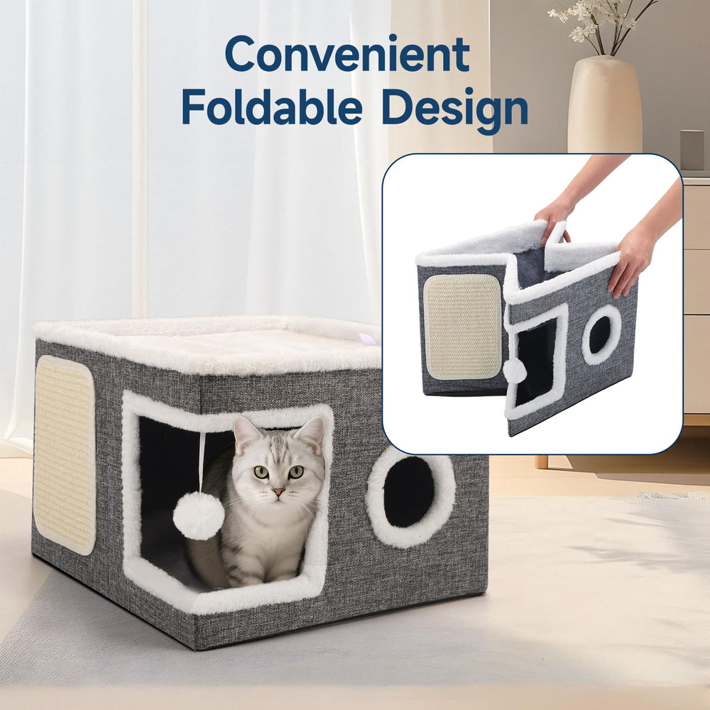 Shikha cat bed reversible cushions grey provide year-round comfort.