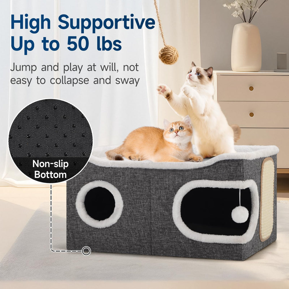 Shikha cat bed spacious 24x17 enables stretching and playful lounging.