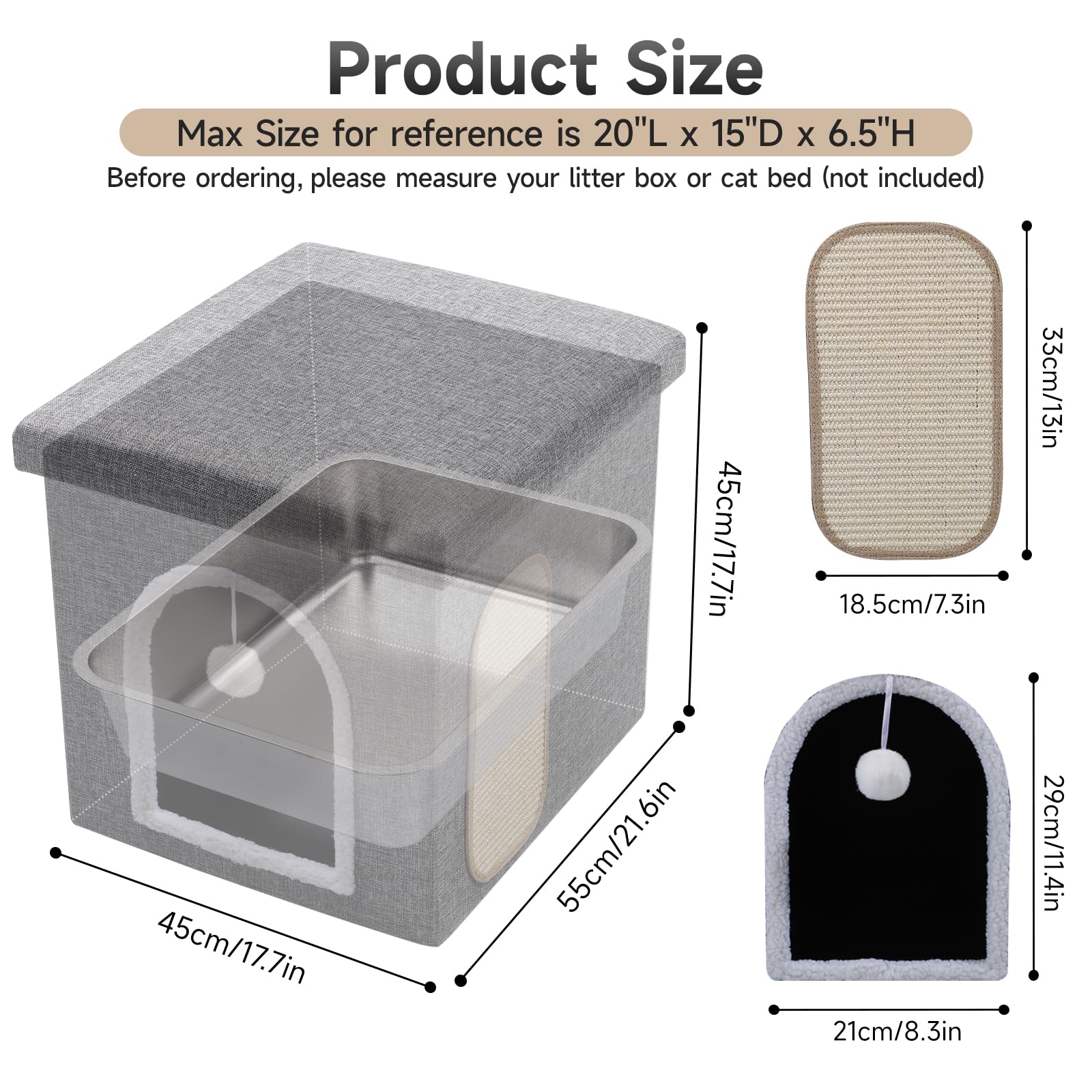 Shikha cat litter enclosure entry opening showing wide access for cat comfort.