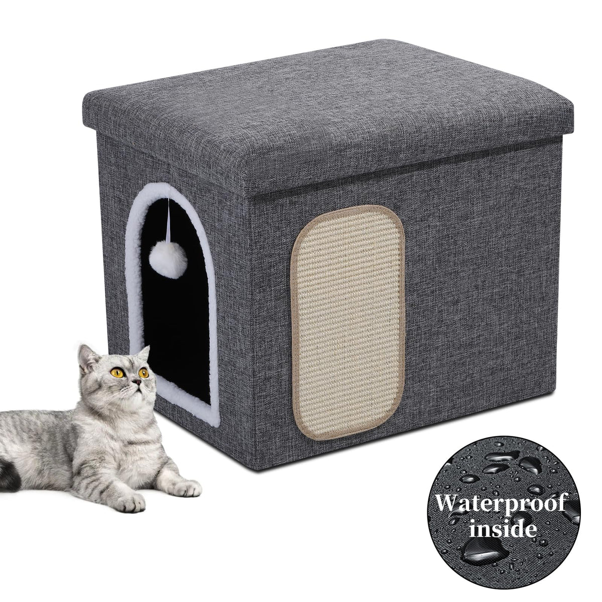 Shikha cat litter enclosure folded for compact storage and easy moving.